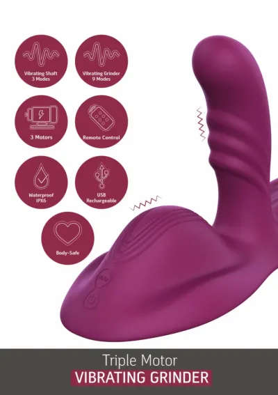 Vibrátor na tření She.E.O Triple Motor s dálkovým ovládáním, fialový - obrázek 7