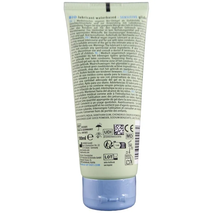 Bio lubrikační gel HOT Sensitiv s aloe vera, na vodní bázi, 100 ml - obrázek 2