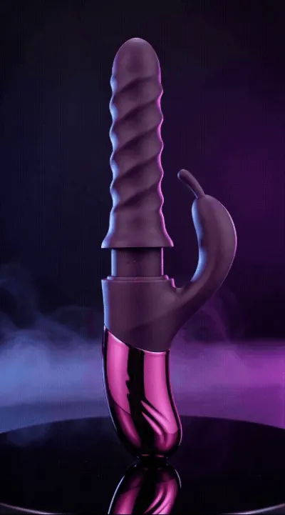 Rabbit vibrátor She.E.O Swirl, fialový - obrázek 6