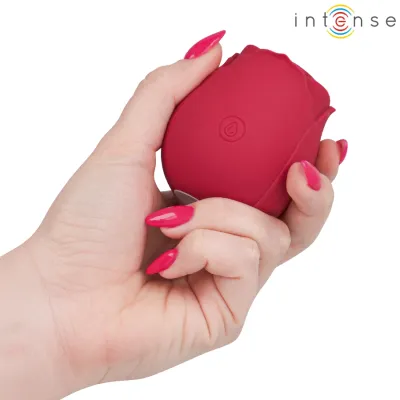 Tlakový stimulátor klitorisu ve tvaru růže INTENSE Camellia, vínový - obrázek 4