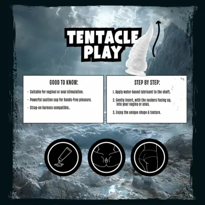 Dildo s přísavkou Mythical Mates Tentacle Play ve tvaru chapadla, průhledné, 22 cm - obrázek 4