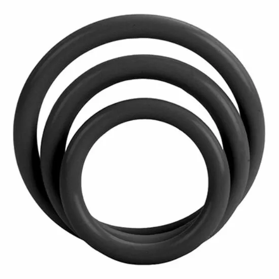 Sada erekčních kroužků CalExotics Tri-Rings, 3 velikosti, černá