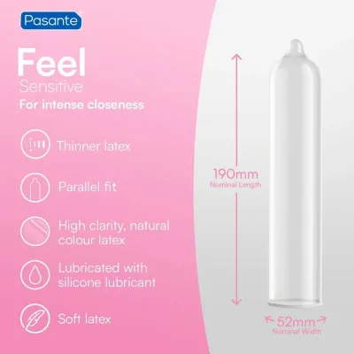 Ultratenké kondomy Pasante Sensitive Feel, 3 ks - obrázek 6