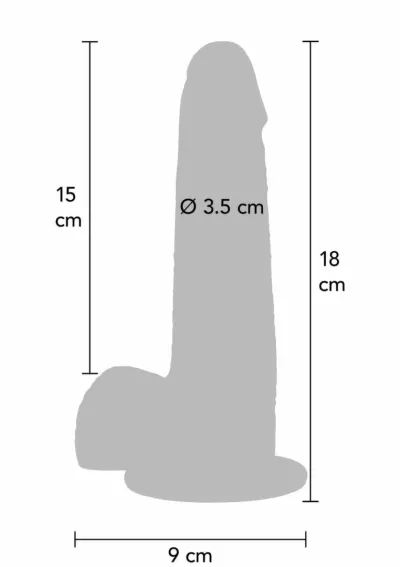 Realistické dildo ToyJoy Get Real s pohyblivou předkožkou, silikon, 18 cm - obrázek 2