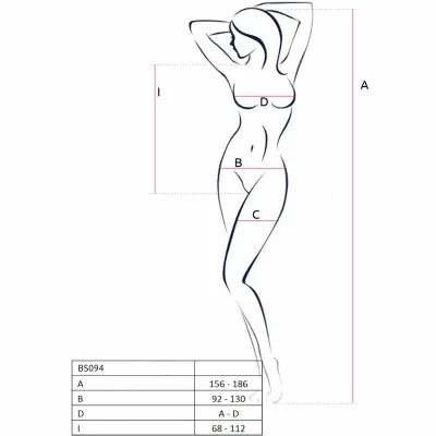 Bodystocking PASSION BS094, bílý, univerzální velikost - obrázek 5