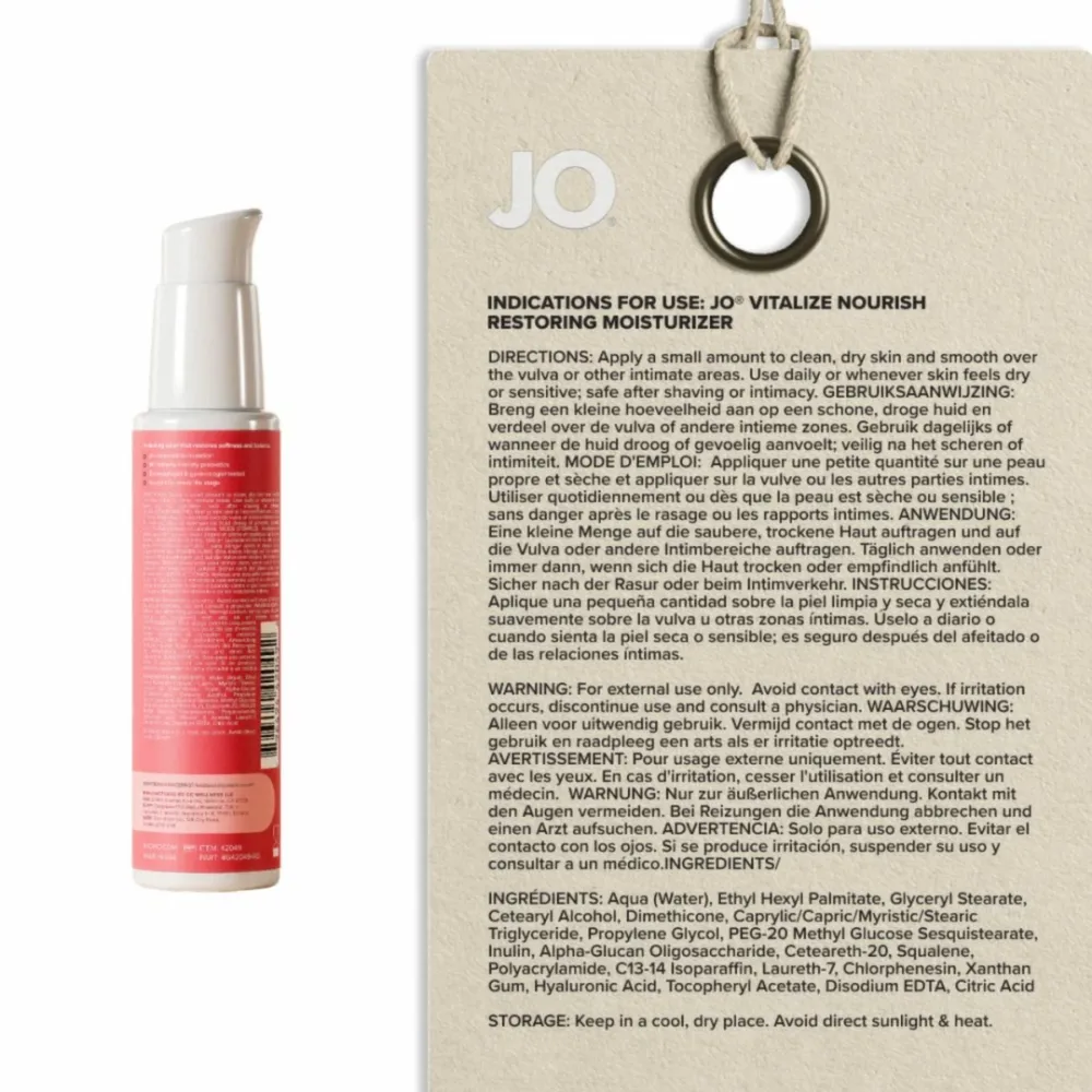 Hydratační intimní krém JO Vitalize Nourish, bez parfemace, 60 ml - obrázek 6