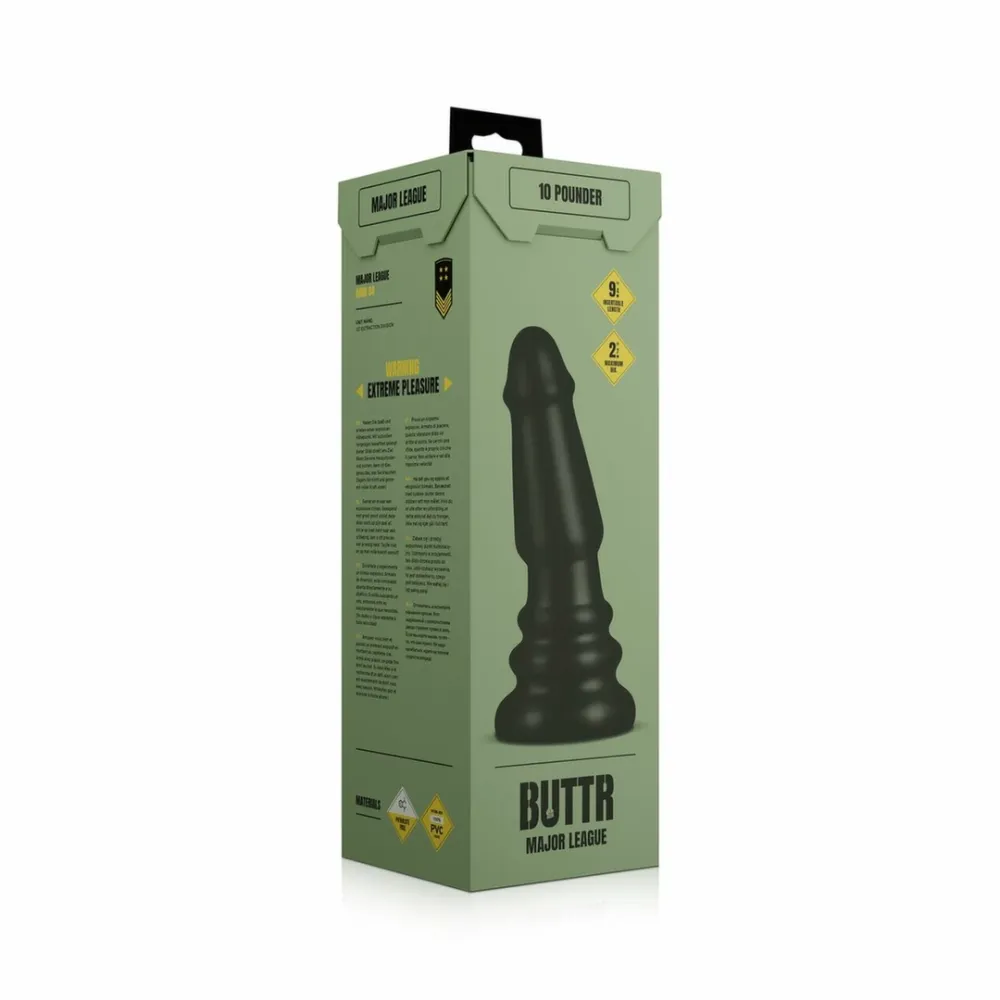 Anální kolík BUTTR Tactical II, protáhlý, s vroubkovanou základnou, černý, 26 cm - obrázek 8