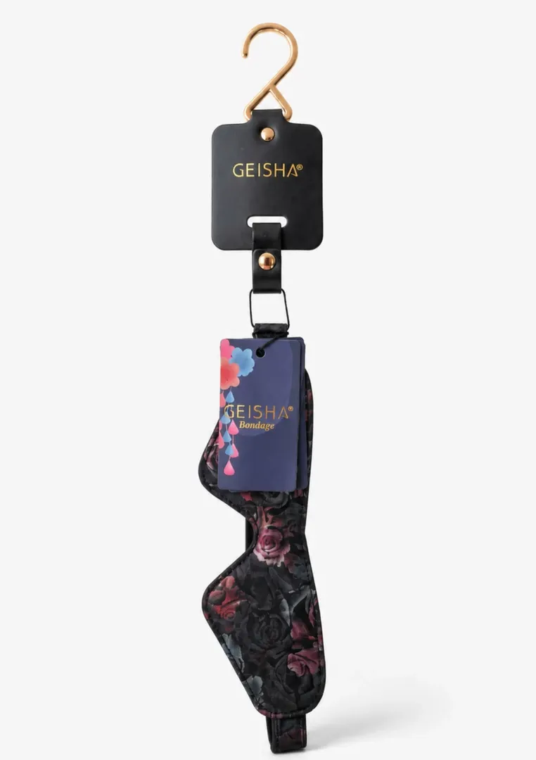 Páska přes oči GEISHA Floral Jacquard, saténová, polstrovaná, nastavitelná - obrázek 8