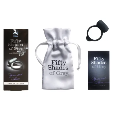 Vibrační erekční kroužek Fifty Shades of Grey Yours and Mine, silikonový, černý - obrázek 3