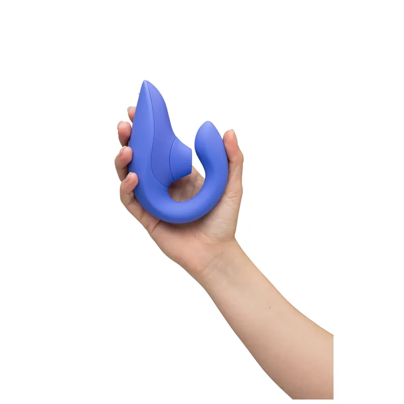 Rabbit vibrátor s tlakovým stimulátorem klitorisu Womanizer Blend, zářivě modrý - obrázek 8