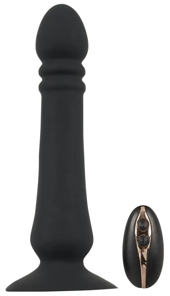 Anální přirážecí vibrátor Black Velvets Anal Thruster s přísavkou a ovladačem, 20 cm - obrázek 2