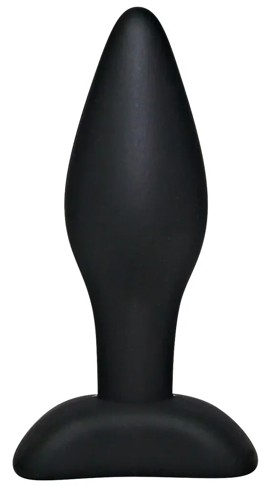 Anální kolík Black Velvets Small Plug, silikon, černý, 9 cm - obrázek 3