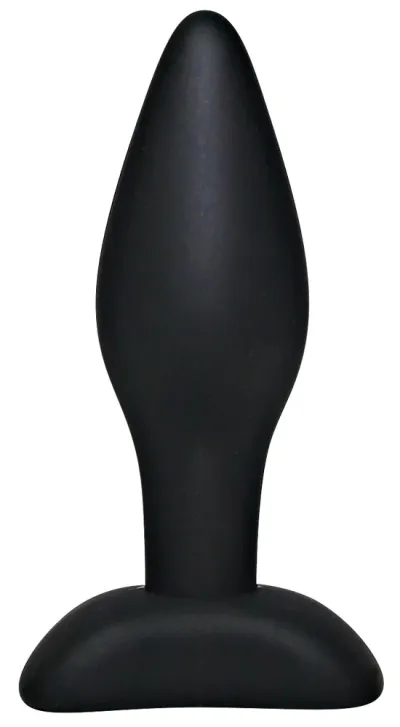 Anální kolík Black Velvets Small Plug, silikon, černý, 9 cm - obrázek 3