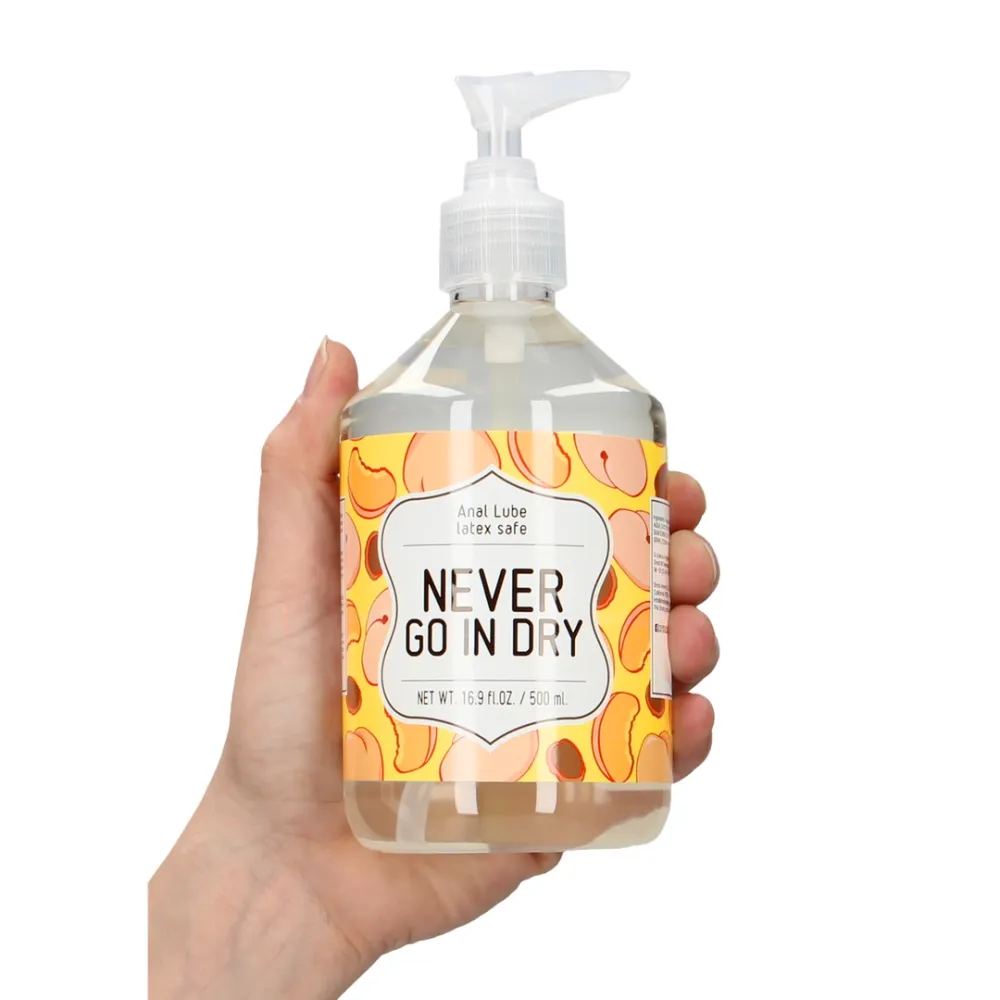 Anální lubrikační gel na vodní bázi Never Go In Dry, 500 ml - obrázek 5