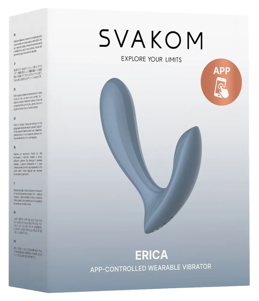 Nositelný vibrátor SVAKOM Erica, ovládání aplikací, modrý