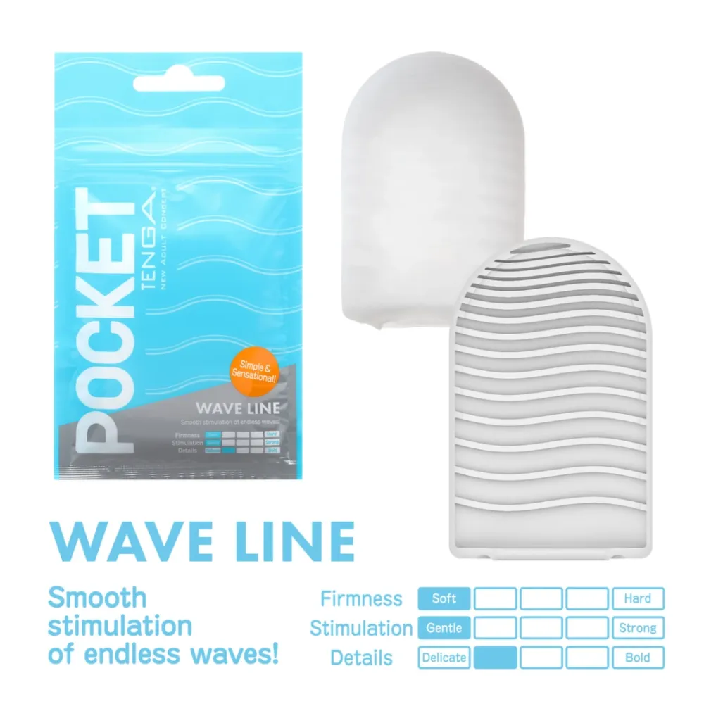 Masturbátor Tenga Pocket Wave Line, kapesní, jednorázový, průhledný - obrázek 3
