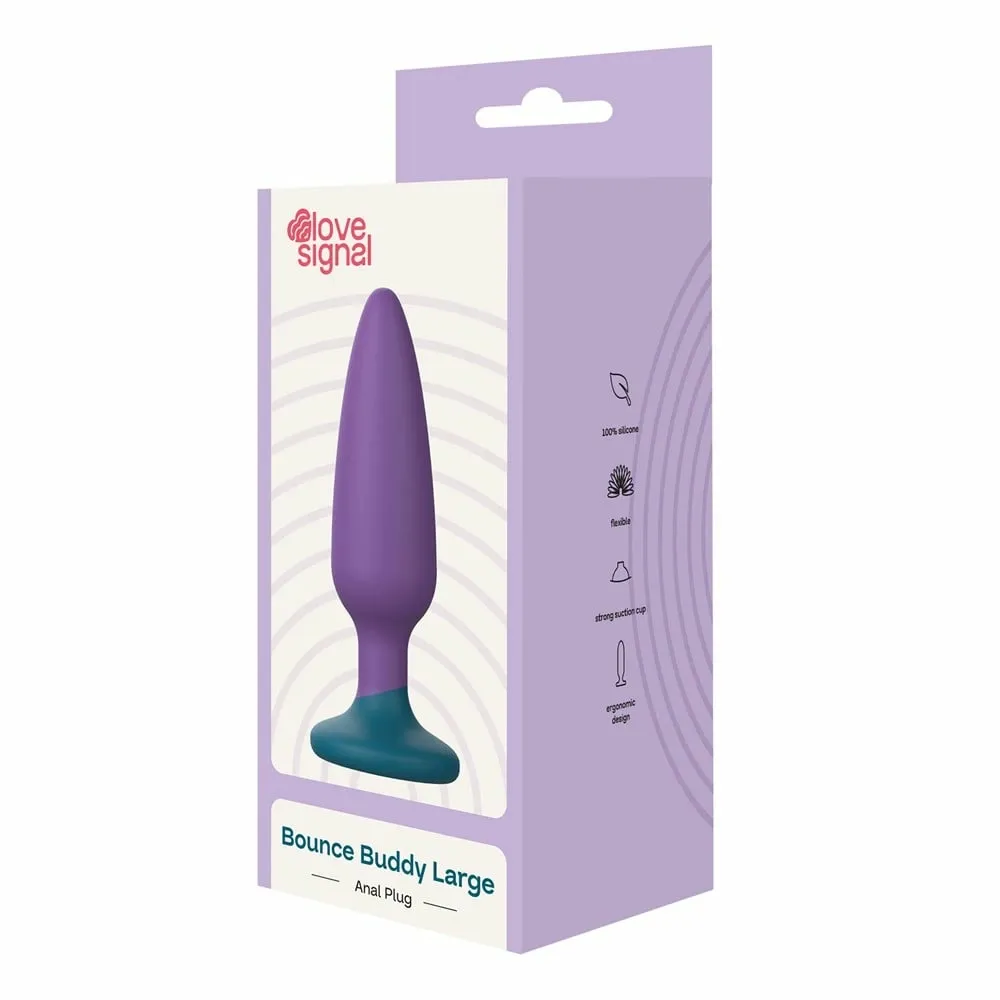 Anální kolík Love Signal Bounce Buddy Large s přísavkou, silikon, 13 cm, černý