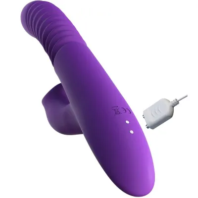 Přirážecí vibrátor Fantasy For Her Ultimate Thrusting Clit Stimulate-Her s ohřevem, fialový - obrázek 4