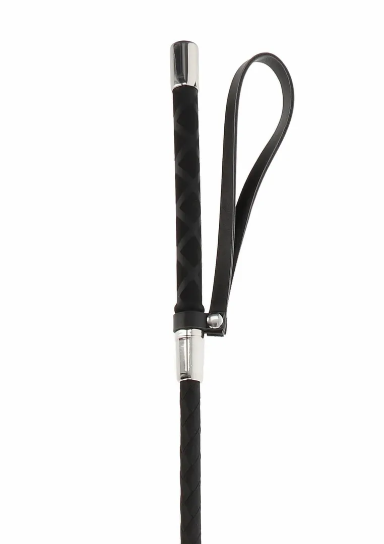 Jezdecký bičík TABOOM z veganské kůže, černý, 66 cm - obrázek 3