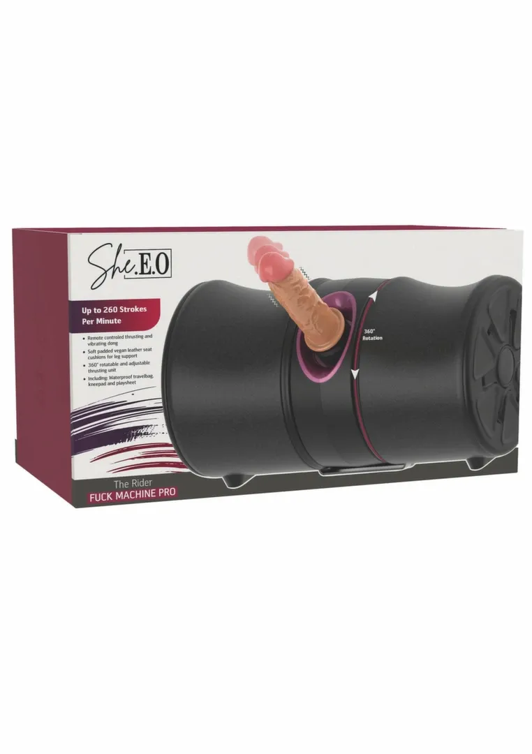 Sexuální stroj na sezení She.E.O The Rider Pro 220V s dálkovým ovládáním, černý - obrázek 2