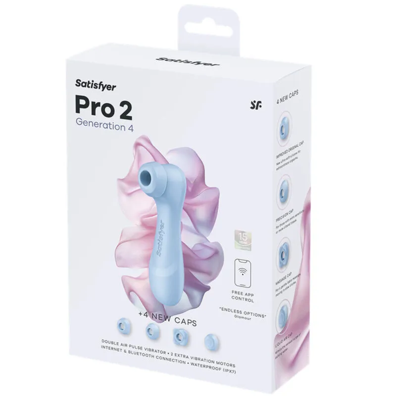 Tlakový stimulátor klitorisu Satisfyer Pro 2 Generation 4 s vibracemi, modrý - obrázek 9