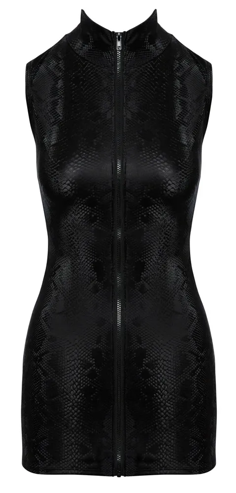 Mini šaty Cottelli PARTY Snake Zip Dress s hadím vzorem, bez rukávů, M - obrázek 5