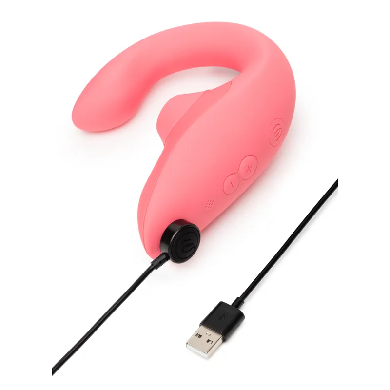 Rabbit vibrátor s tlakovým stimulátorem klitorisu Womanizer Blend, zářivě růžový (Rose) - obrázek 4