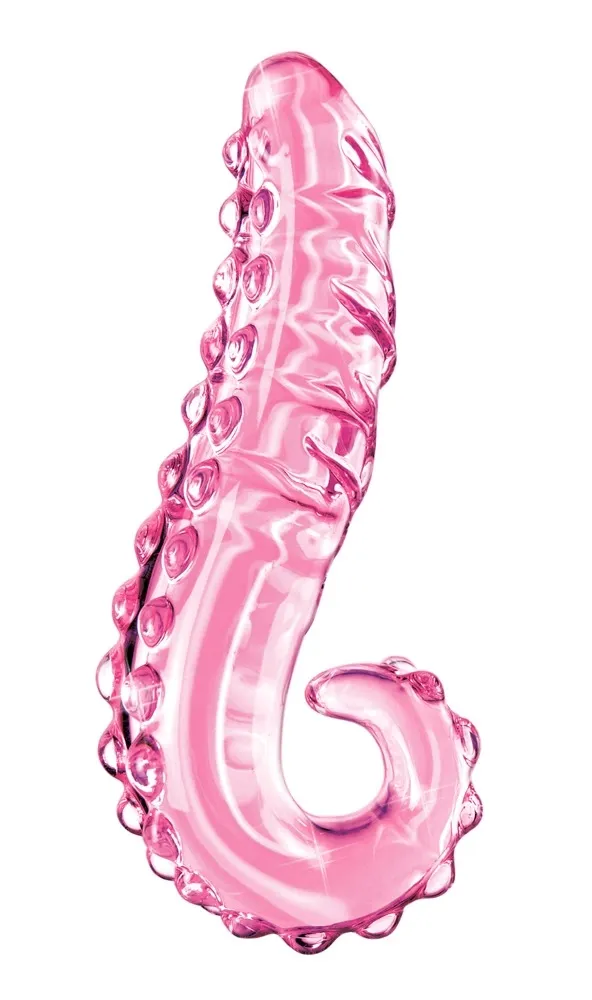 Skleněné dildo Icicles No. 24, růžové - obrázek 2