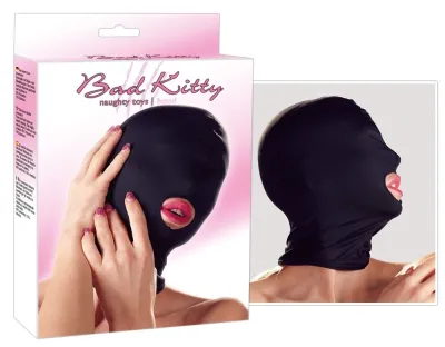 Elastická maska na hlavu Bad Kitty s otvorem pro ústa, černá, univerzální velikost - obrázek 7