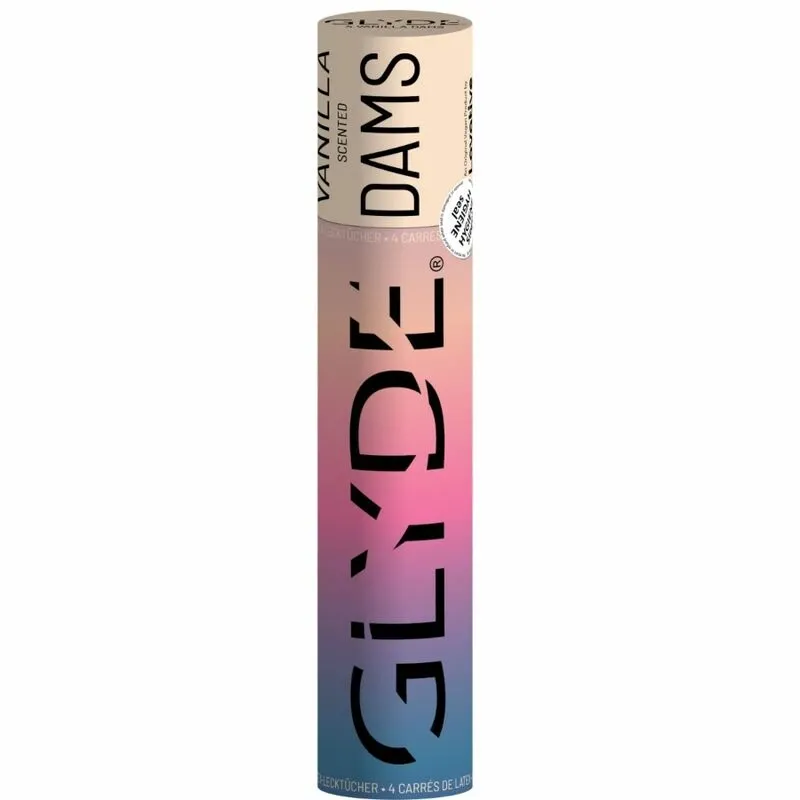 Latexové roušky na orální sex Sheer Glyde, vanilka, 4 ks