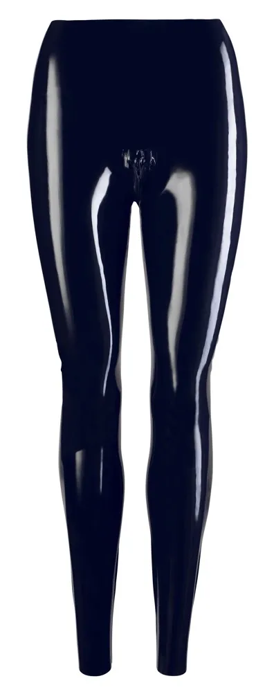 Lesklé latexové legíny LateX s třícestným zipem, černé, M - obrázek 8