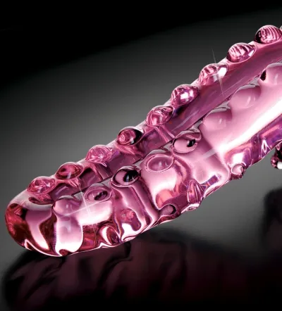 Skleněné dildo Icicles No. 24, růžové - obrázek 4