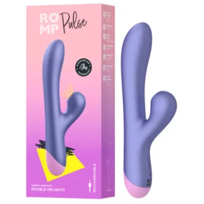 Rabbit vibrátor ROMP Pulse s tlakovou stimulací klitorisu, modrý - obrázek 12