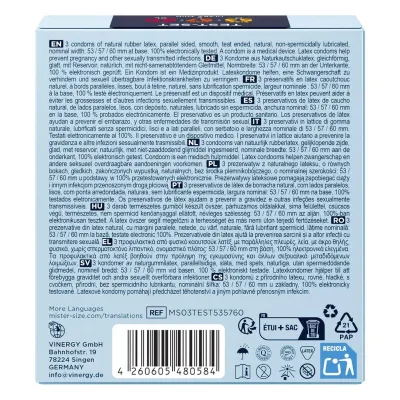 Zkušební sada kondomů Mister Size Pure Feel, 53, 57 a 60 mm, 3 ks - obrázek 4